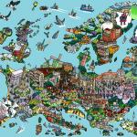 Europe Map Catch Cat book
