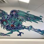 Second of 2 murals painted at the office of Torchbox in Oxfordshire 