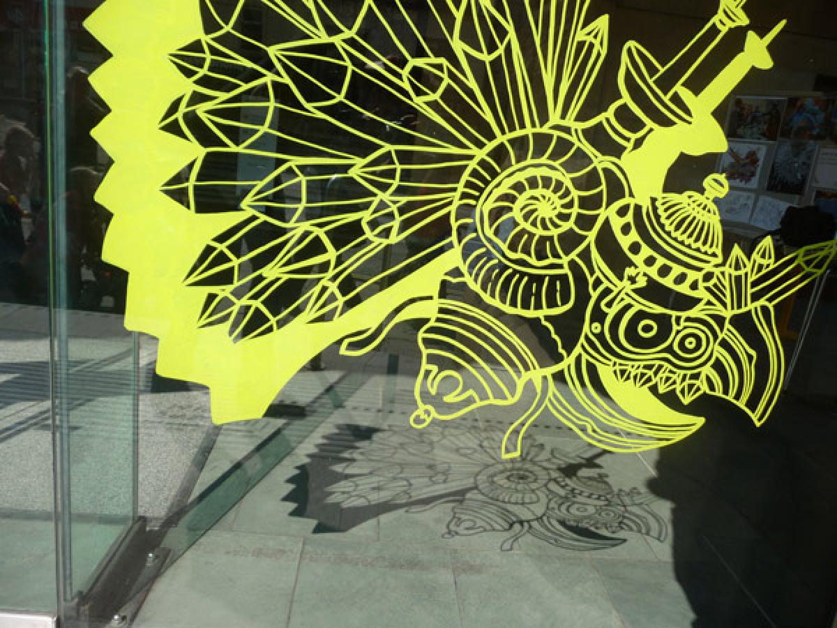Bristol museum window drawing